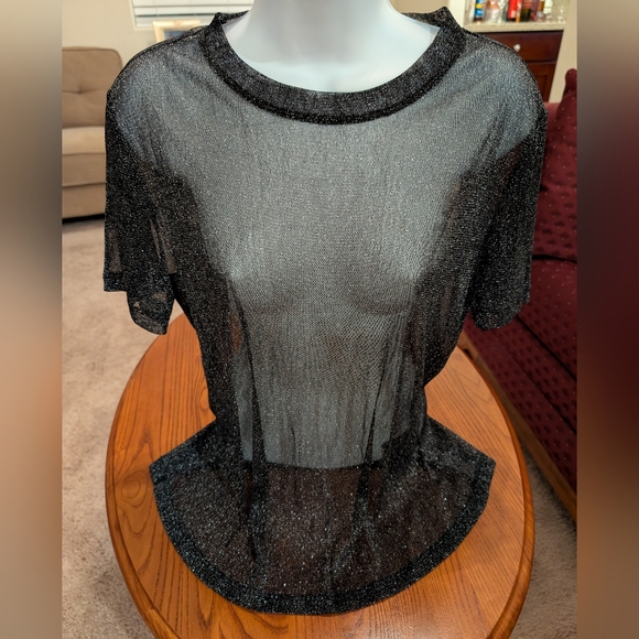 Jonathan Simkhai sheer black metallic top, size M - Picture 7 of 9